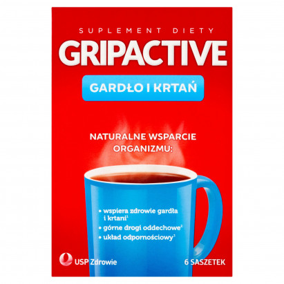Gripactive Suplement diety gardło i krtań 18 g (6 x 3 g)
