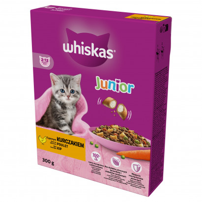 Whiskas Junior Sucha karma dla kociąt z pysznym kurczakiem 300 g