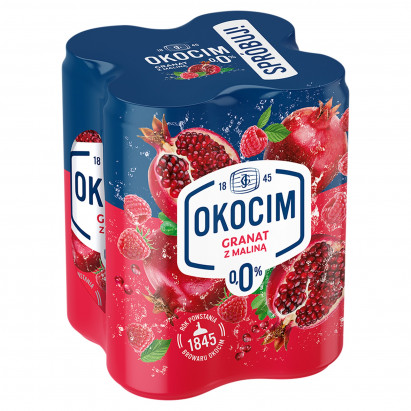 Okocim Mix piwa bezalkoholowego z lemoniadą granat z maliną 4 x 500 ml