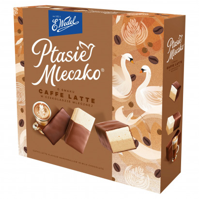 E. Wedel Ptasie mleczko o smaku caffe latte w czekoladzie mlecznej 340 g