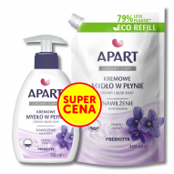 APART Creamy care Kremowe mydło w płynie 300ml + 400ml refil fiołek