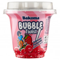 Bakoma Bubble Twist Jogurt pitny odlotowa truskawka z kulkami owocowymi 210 g