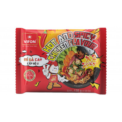 HOT & SPICY X2 - Danie z nudlami o smaku kurczaka 130g