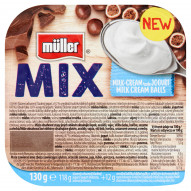 Müller Mix Jogurt z kulkami zbożowymi oblanymi polewą mleczną i czekoladą mleczną 130 g