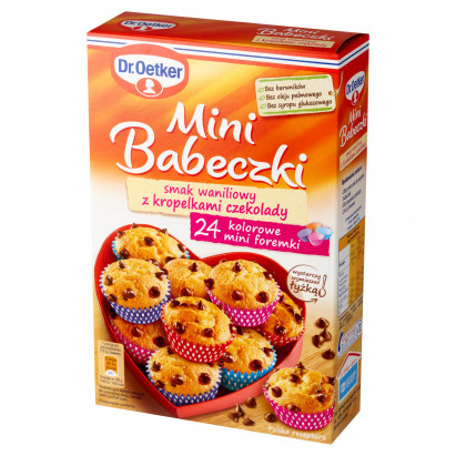 Dr. Oetker Mini babeczki smak waniliowy z kropelkami czekolady 250 g
