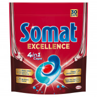 Somat Excellence 4 w 1 Caps Kapsułki do mycia naczyń w zmywarkach 570 g (30 sztuk)