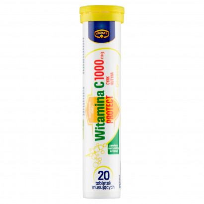 Krüger Suplement diety witamina C 1000 Protect cynk rutyna smak cytrynowy 80 g (20 sztuk)