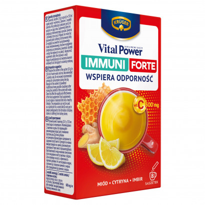 Krüger Vital Power Suplement diety miód cytryna imbir 80 g (8 x 10 g)