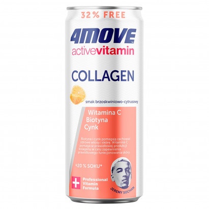 4MoveActive Vitamin Collagen Gazowany napój smak brzoskwiniowo-cytrusowy 330 ml