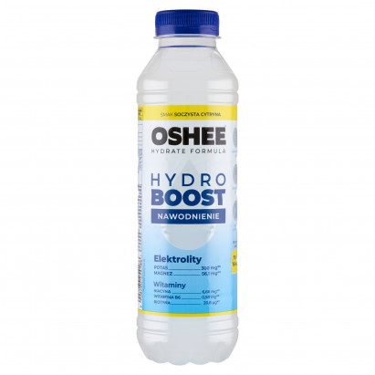 Oshee HydroBoost Napój izotoniczny niegazowany smak soczysta cytryna 555 ml