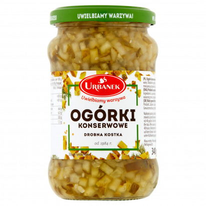 Urbanek Ogórki konserwowe drobna kostka 340 g