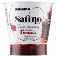 Bakoma Satino Deser jogurtowy o smaku brownie z czereśniami i wiśniami 145 g