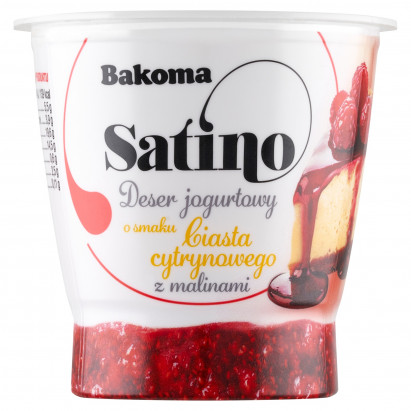 Bakoma Satino Deser jogurtowy o smaku ciasta cytrynowego z malinami 145 g