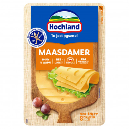 Hochland Ser żółty maasdamer w plastrach 135 g