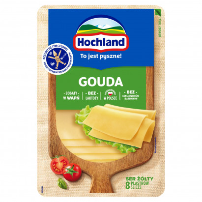 Hochland Ser żółty gouda w plastrach 135 g