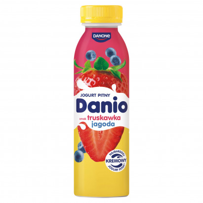 Danio Jogurt pitny smak truskawka jagoda 270 g 