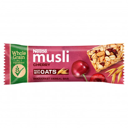 Nestlé Musli Cherry Płatki śniadaniowe w formie batonika 35 g