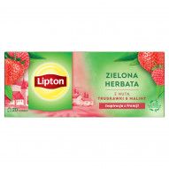 Lipton Zielona herbata z nutą truskawki & maliny 28 g (20 torebek)