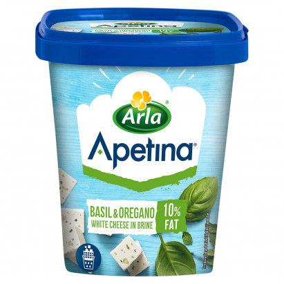 Arla Apetina Ser biały typu śródziemnomorskiego w zalewie solankowej z oregano i bazylią 410 g