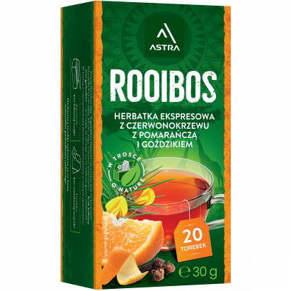 ASTRA ROOIBOS z pomarańczą i goździkiem 20 torebek ekspresowa