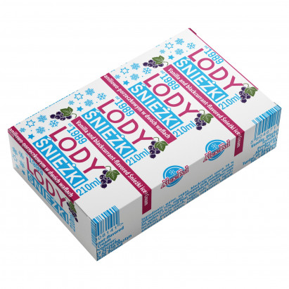 Lody śnieżki o smaku waniliowo-porzeczkowym w dwóch waflach 210 ml