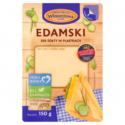 Włoszczowa Ser żółty w plastrach edamski 150 g