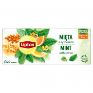 Lipton Herbatka ziołowa aromatyzowana mięta z cytrusami 26 g (20 torebek)