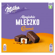 Milka Alpejskie Mleczko Pianka o smaku waniliowym z nadzieniem karmelowym 350 g