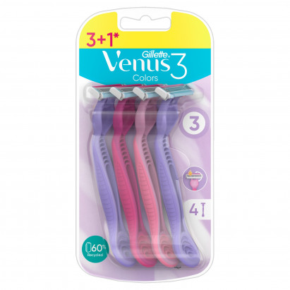 Gillette Venus 3 Colors Maszynki jednorazowe, liczba sztuk w opakowaniu: 3+1