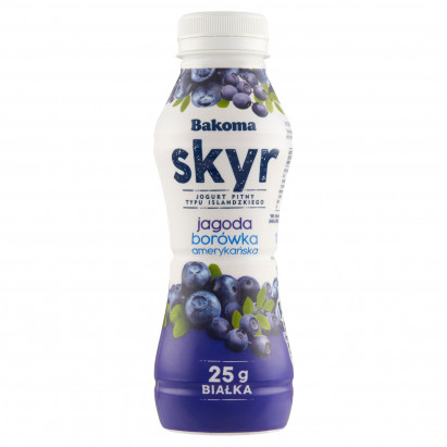 Bakoma Jogurt pitny typu islandzkiego skyr jagoda borówka amerykańska 300 g