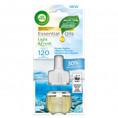 Air Wick Essential Oils Wkład do elektrycznego odświeżacza morska mgiełka i błękitne minerały 19 ml