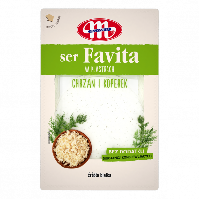 Mlekovita Favita Ser kanapkowy z chrzanem i koperkiem 150g