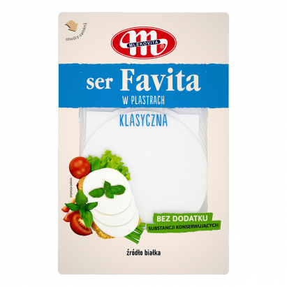 Mlekovita Favita Ser kanapkowa klasyczna plastry 150g