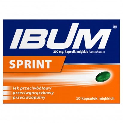 Ibum Sprint 200 mg Lek przeciwbólowy przeciwgorączkowy przeciwzapalny 10 sztuk