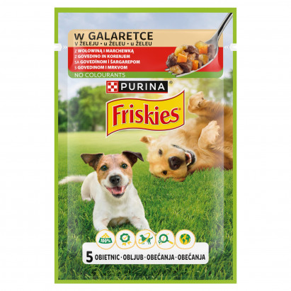 Friskies Karma dla dorosłych psów w galaretce z wołowiną i marchewką 85 g 