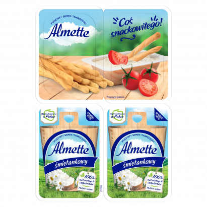 Almette Puszysty serek twarogowy śmietankowy 120 g (4 x 30 g)