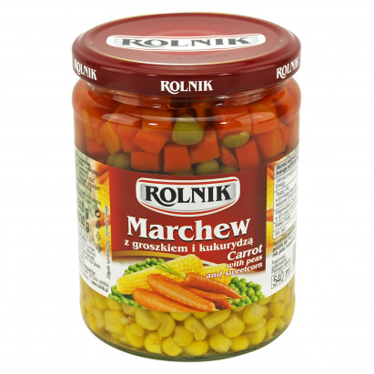 Rolnik Marchew z groszkiem i kukurydzą 510 g