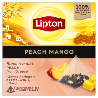 Lipton Discovery Brzoskwinia Mango Czarna herbata z brzoskwinią z Grecji 34 g (20 torebek)