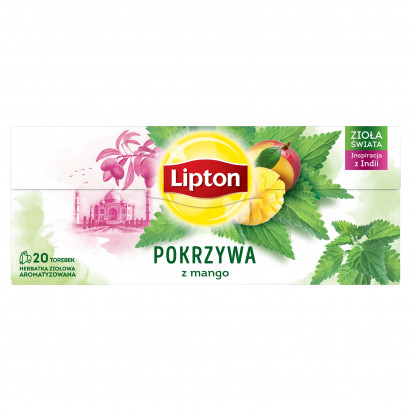 Lipton Herbatka ziołowa aromatyzowana pokrzywa z mango 26 g (20 torebek)