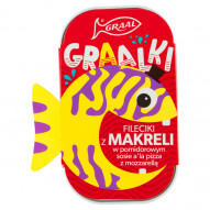 Graal Graalki Fileciki z makreli w pomidorowym sosie a'la pizza z mozzarellą 110 g