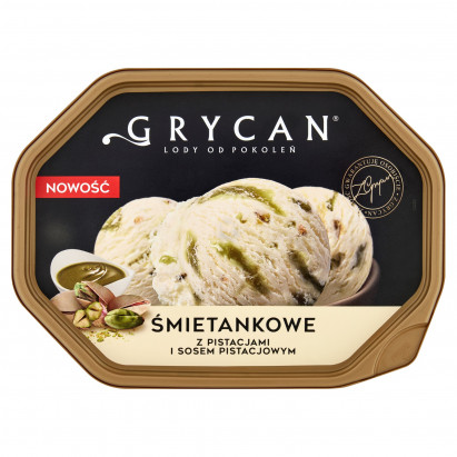 Grycan Lody śmietankowe z pistacjami i sosem pistacjowym 900 ml