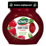 Łowicz Konfitura ekstra z malin o obniżonej zawartości cukrów 240 g