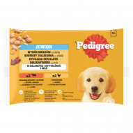 Pedigree Junior Mokra karma dla szczeniąt wybór smaków z ryżem w galaretce 400 g (4 x 100 g)