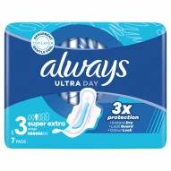 Always Podpaski Ultra Super Extra (rozmiar 3) Podpaski ze skrzydełkami, x 7]
