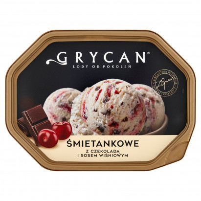 Grycan Lody śmietankowe z czekoladą i sosem wiśniowym 900 ml
