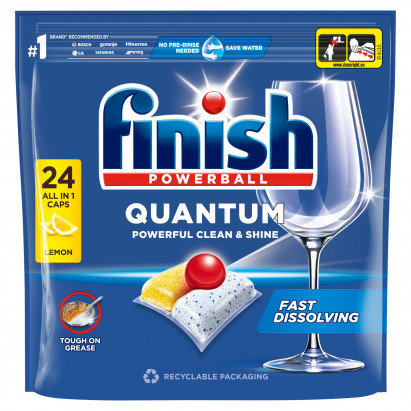 Finish Quantum Lemon Kapsułki do mycia naczyń w zmywarce 249,6 g (24 sztuki)