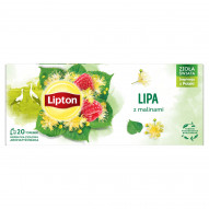 Lipton Herbatka ziołowa aromatyzowana lipa z malinami 18 g (20 torebek)