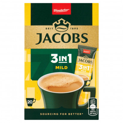 Jacobs 3in1 Mild Rozpuszczalny napój kawowy 222 g (20 x 11,1 g)