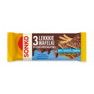 SONKO 3 Lekkkie wafelki w czekoladzie mlecznej bez dodatku cukru 36g