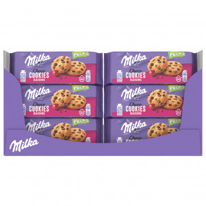 Milka Pieguski Ciasteczka Z Kawałkami Mlecznej Czekolady I Rodzynkami - 135 G